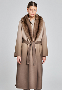 пальто с воротником из соболя женское MANZONI 24 1460236